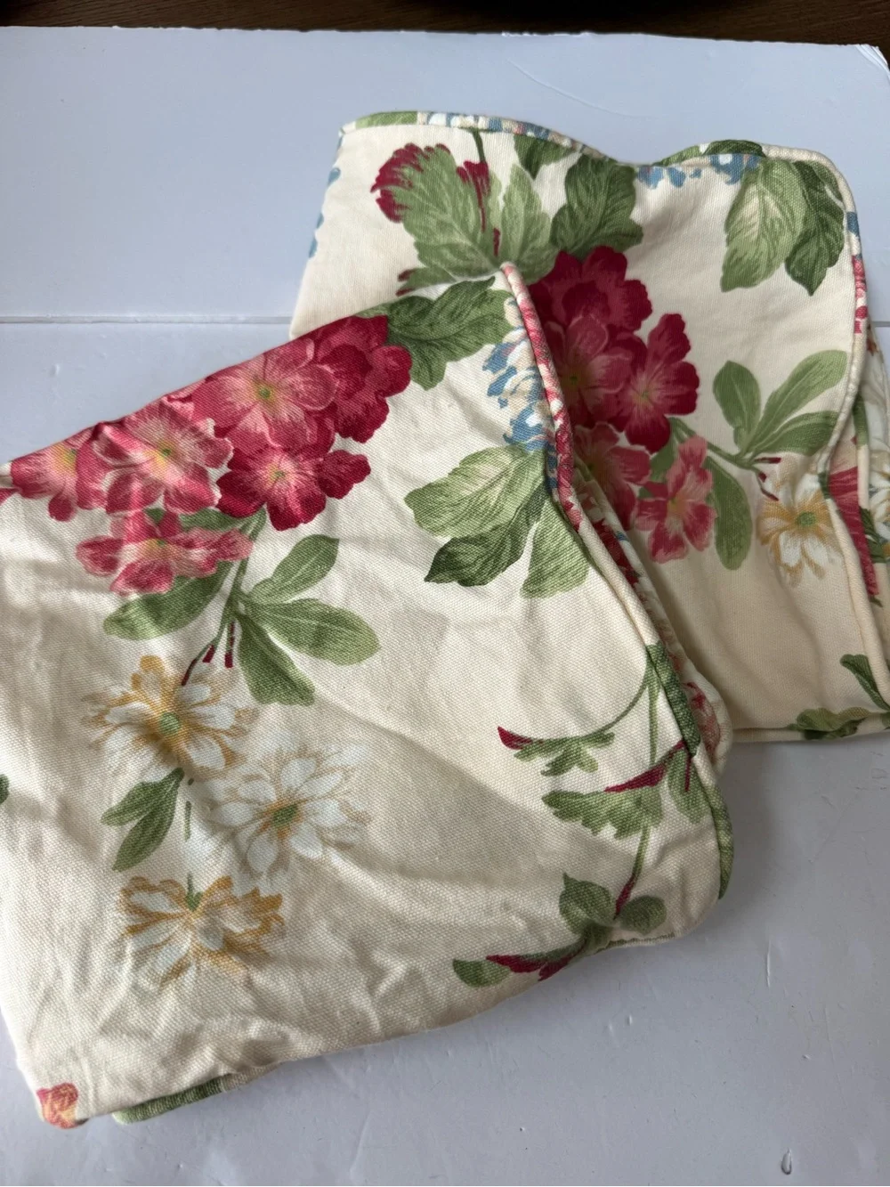 (2) Vintage Floral Pillow Covers Ralph Lauren Inspired 18” x 18” - COVER ONLY